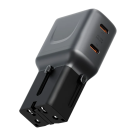 Универсальное сетевое зарядное устройство Energea TravelGo Adapter 45 мощностью 45 Вт (2 USB-C) (GaN)